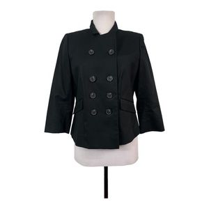 Ann Taylor LOFT NWT Women's Petite 6 6P Suit Blazer Jacket Black Double Breasted